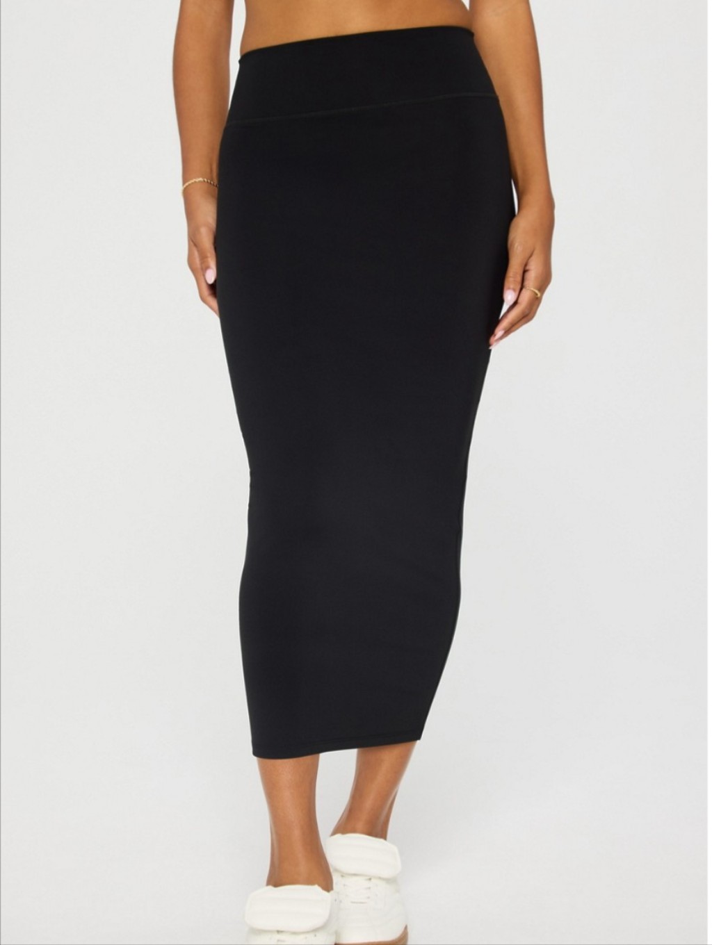 Fabletics Pureluxe Black Midi Skirt Size Medium